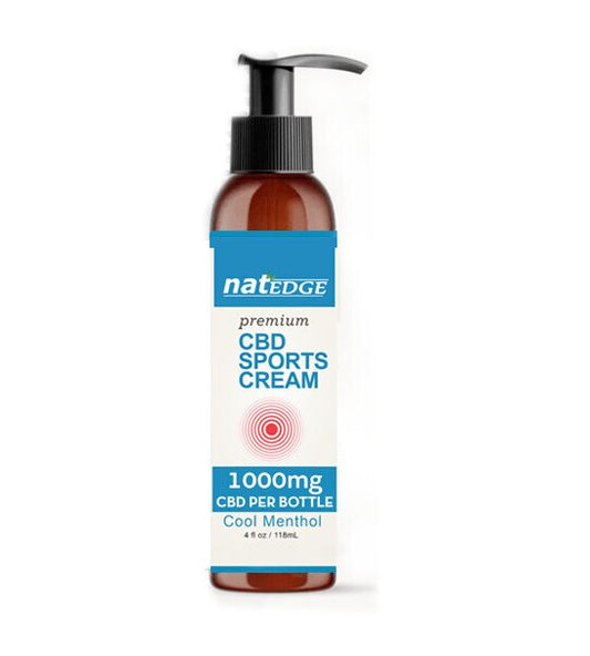 CBD Sports Cream 1000mg, 4 oz Pump (0.0% THC) - Spring Street Vitamins