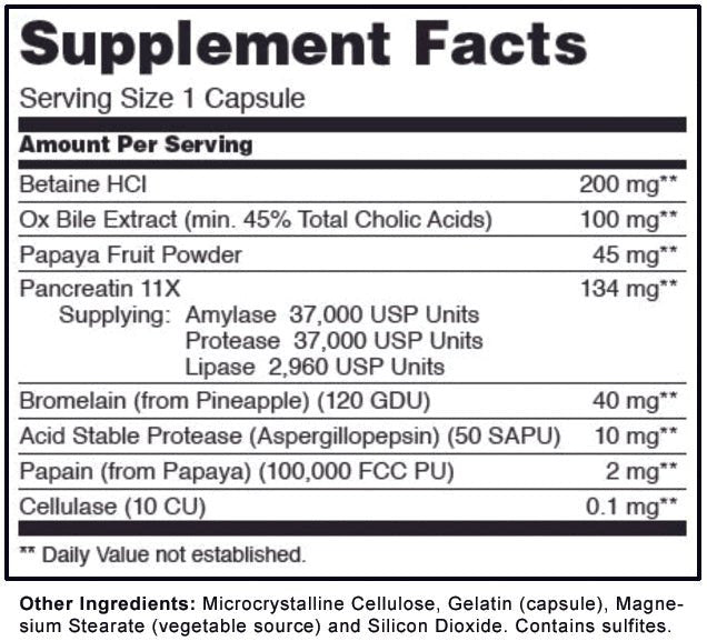 Super Digestive Enzymes Pancreatin 11X, 90 Capsules - Spring Street Vitamins